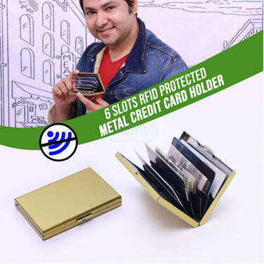 6 Slots RFID Protected Metal Credit Card Holder (AMW5)