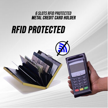 6 Slots RFID Protected Metal Credit Card Holder (AMW5)