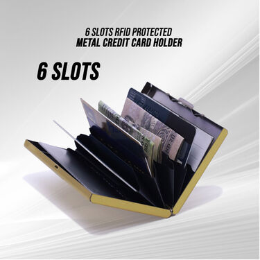 6 Slots RFID Protected Metal Credit Card Holder (AMW5)