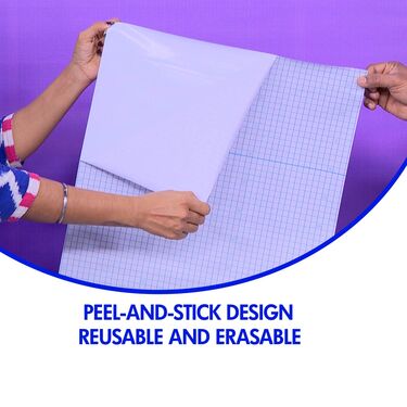 Reusable Peel & Stick White Board Wall Sticker + FREE Marker (BBWS1)