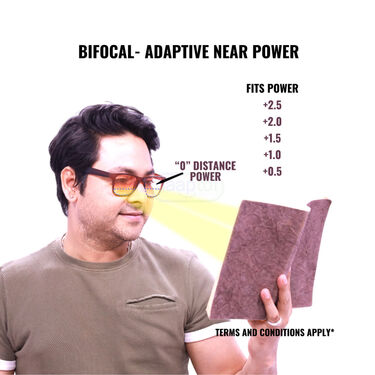 Bifocal Colored Adaptive Power Reading Glasses B1 G1 Free (2BCORG)