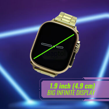 Golden Metal Smart Watch With 2 Straps (BCSW41)