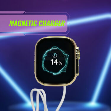 Golden Metal Smart Watch With 2 Straps (BCSW41)