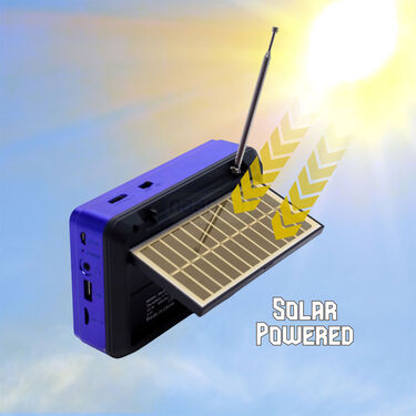 Solar Fm Radio Support Usb Tf Card And Headphone Out And Powerbank Function (BLS6)