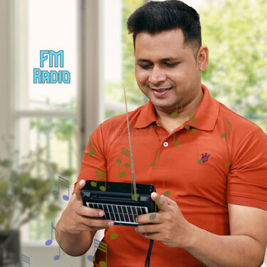 Solar Fm Radio Support Usb Tf Card And Headphone Out And Powerbank Function (BLS6)