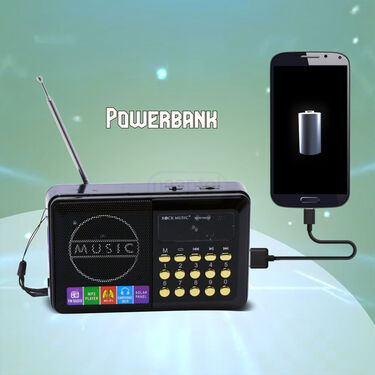 Solar Fm Radio Support Usb Tf Card And Headphone Out And Powerbank Function (BLS6)