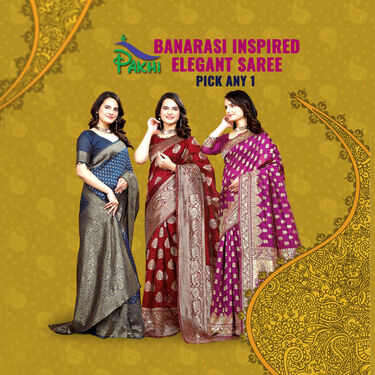 Banarasi Inspired Elegant Sarees - Pick Any 1 (BIS1)