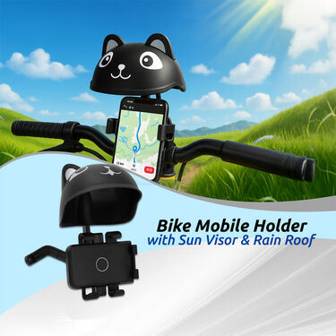 Bike Mobile Holder With Sun Visor and Rain Roof