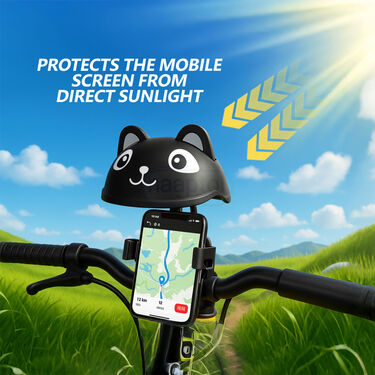 Bike Mobile Holder With Sun Visor and Rain Roof