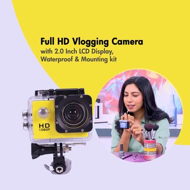 Full HD Vlogging Camera With 2.0 Inch LCD Display Waterproof & Mounting Kit (CCTV19)