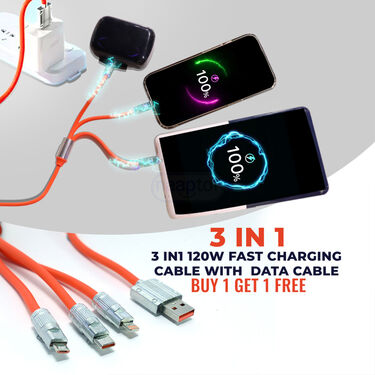 3 in1 120W Fast Charging Cable With  Data Cable BUY 1 GET 1 FREE (CDC1)