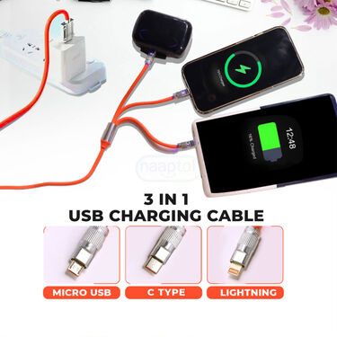 3 in1 120W Fast Charging Cable With  Data Cable BUY 1 GET 1 FREE (CDC1)
