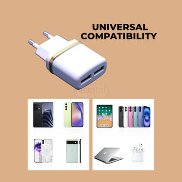 Dual Port Adapter With Free Mobile Phone Holder (CDC7)