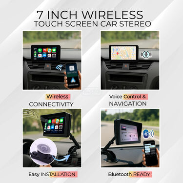 7 Inch Wireless Touch Screen With Android Auto & Apple CarPlay For Car