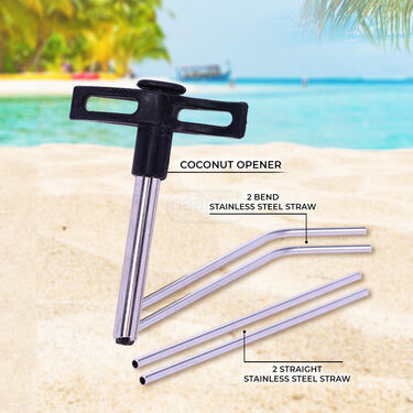 Coconut Opener + Stainless Steel Straw (COS1)