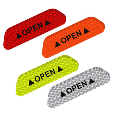 Car Door Open Warning Reflective Safety Sticker Pack Of 4