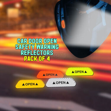 Car Door Open Warning Reflective Safety Sticker Pack Of 4