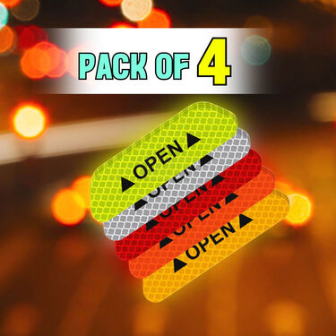 Car Door Open Warning Reflective Safety Sticker Pack Of 4