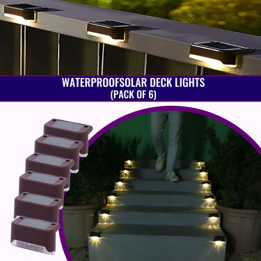 Waterproof Solar Deck Lights (Pack of 6) (D34)