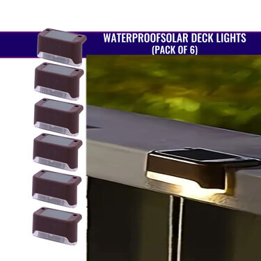 Waterproof Solar Deck Lights (Pack of 6) (D34)