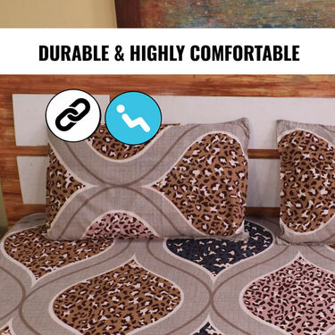 Fitted Double Bed Sheet With 2 Pillow Covers (DBS13)