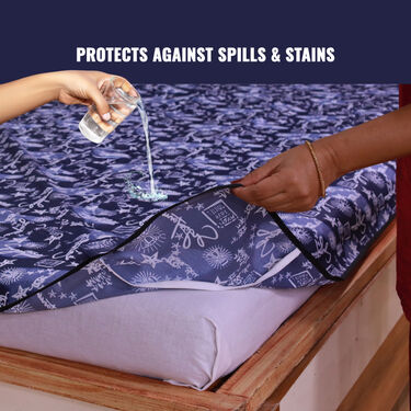 Water Proof Printed Double Bed Mattress Protector Sheet (DMP10)