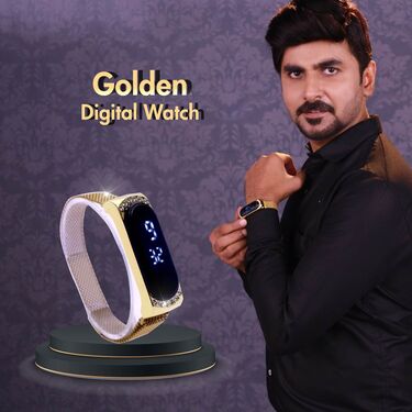 Golden Digital Watch (DW8)