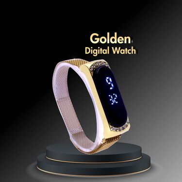 Golden Digital Watch (DW8)