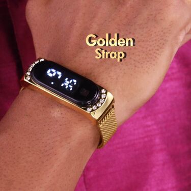 Golden Digital Watch (DW8)
