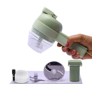 4 In 1 Handheld Electric Vegetable Cutter with Brush (EC7)