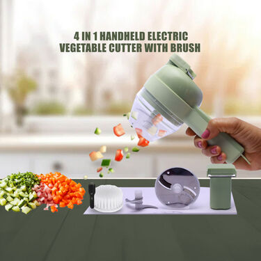 4 In 1 Handheld Electric Vegetable Cutter with Brush (EC7)