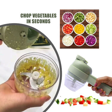 4 In 1 Handheld Electric Vegetable Cutter with Brush (EC7)