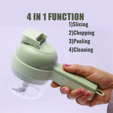 4 In 1 Handheld Electric Vegetable Cutter with Brush (EC7)