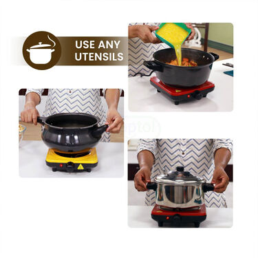 1000 Watt Electric Flameless Cooking Stove With Heat Adjustment (ECS5)