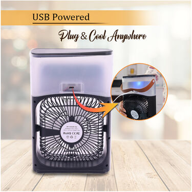 Portable Mist Fan With Air Cooling Effect & Colorful Lights (EF22)