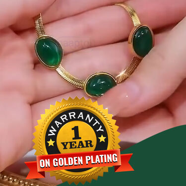 3 Pcs Emerald Green Coloured Jewellary Set (EGJS1)