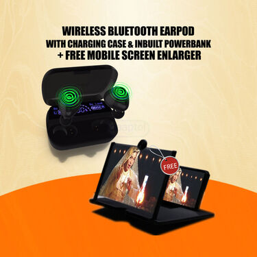Wireless Bluetooth Earpod With Charging Case & Inbuilt Powerbank + FREE Mobile Screen Enlarger (TWS46)