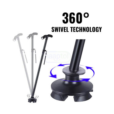 Foldable Walking Stick With Adjustable Height + Inbuilt Torch (FCL01)