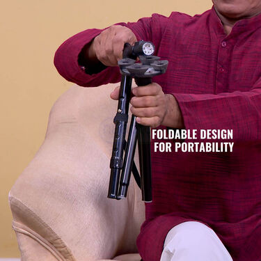 Foldable Walking Stick With Adjustable Height + Inbuilt Torch (FCL01)