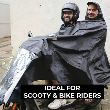 Waterproof Double Bike And Scooty Poncho Raincoat  (FCPC2)
