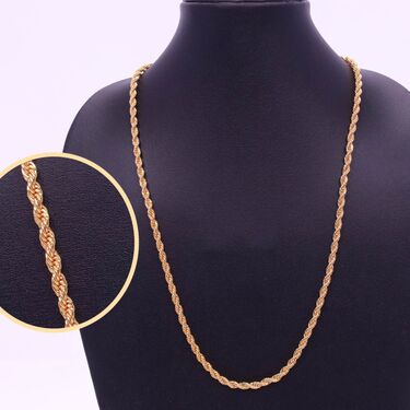 Golden Digital Watch + 2 Chain + Magnetic Bracelet + Ring (GDW2CBR2)