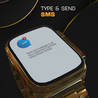 Golden Bluetooth Calling Smart Watch + FREE Wireless Bluetooth Earpod (BCSW17)