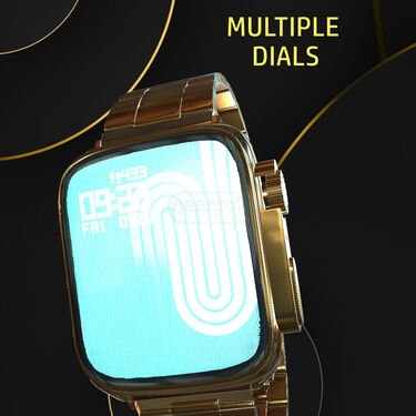 Golden Bluetooth Calling Smart Watch + FREE Wireless Bluetooth Earpod (BCSW17)