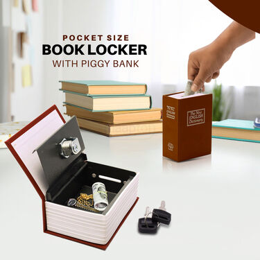 Pocket Size Book Locker With Piggy Bank (HA23)