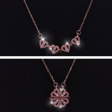Rose Gold Coloured 4 Heart Magnetic Pendant (HMN)
