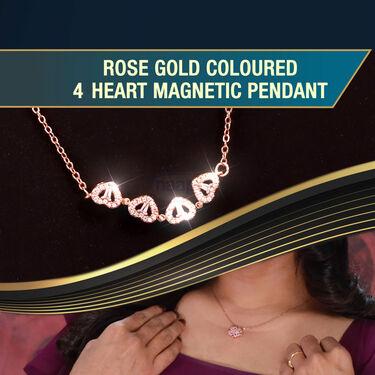 Rose Gold Coloured 4 Heart Magnetic Pendant (HMN)