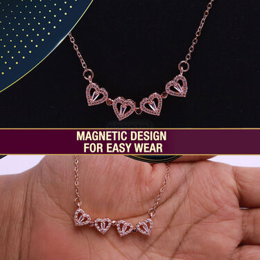Rose Gold Coloured 4 Heart Magnetic Pendant (HMN)
