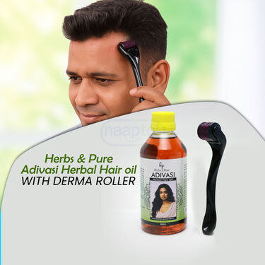 Herbs & Pure Adivasi Herbal Hair Oil With Derma Roller (HPAD)