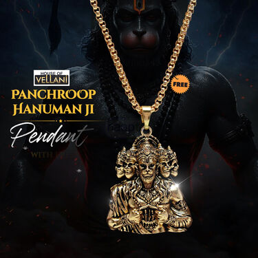 Panchroop Hanuman Ji Pendant  With Free Golden Chain (HPN5)