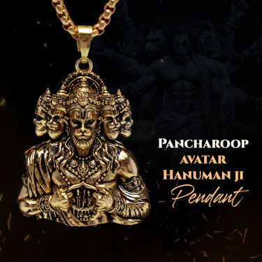 Panchroop Hanuman Ji Pendant  With Free Golden Chain (HPN5)